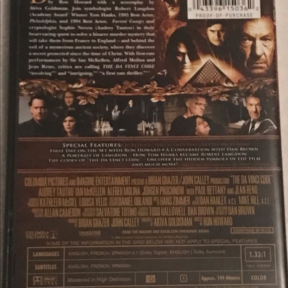 “The DaVinci Code” Starring Tom Hanks 2Disc Full Screen Special Ed DVD-Pre-owned - Picture 3 of 13